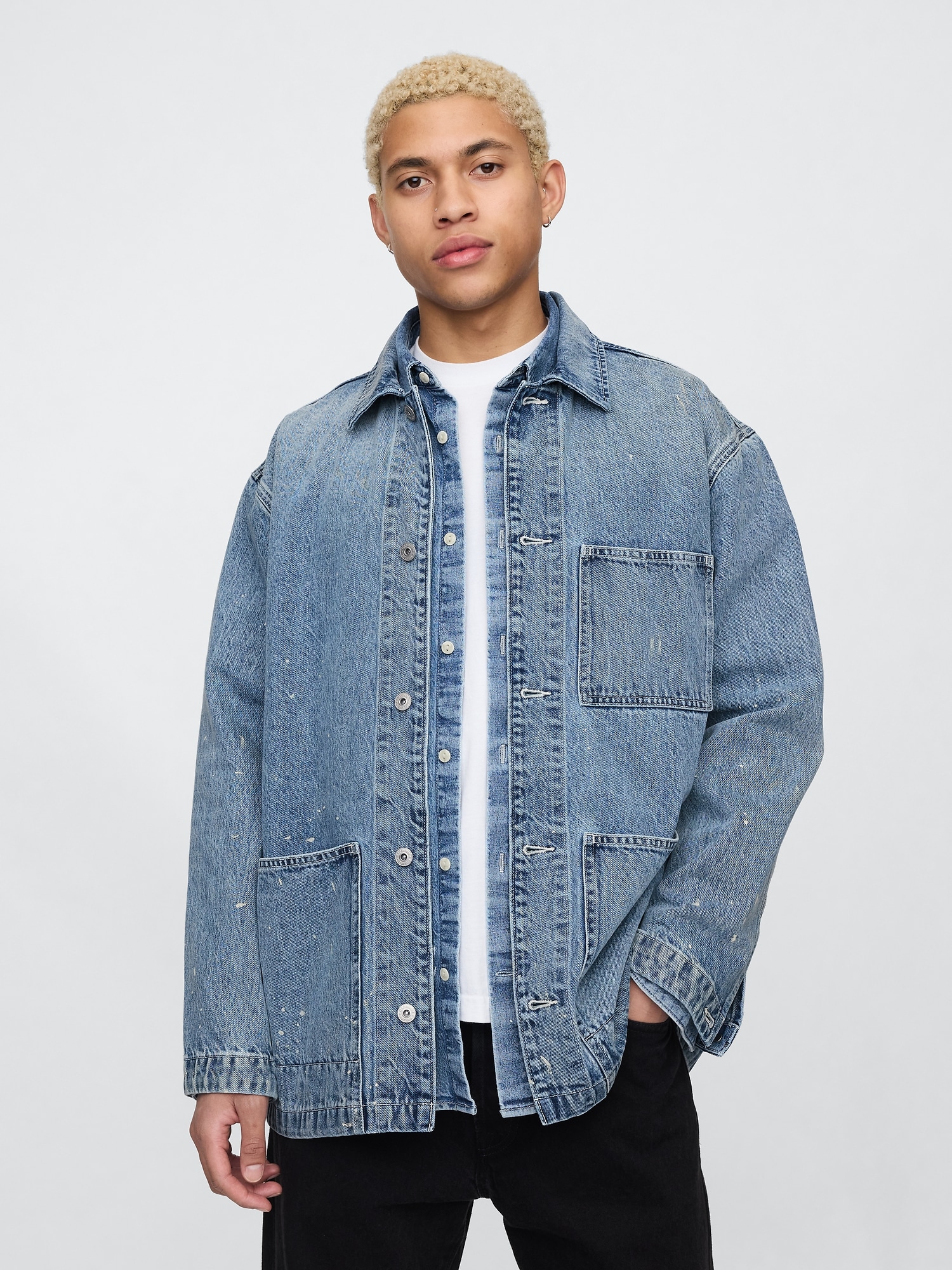 Painted Denim Chore Jacket