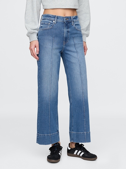 Image number 2 showing, High Rise Stride Wide-Leg Ankle Jeans