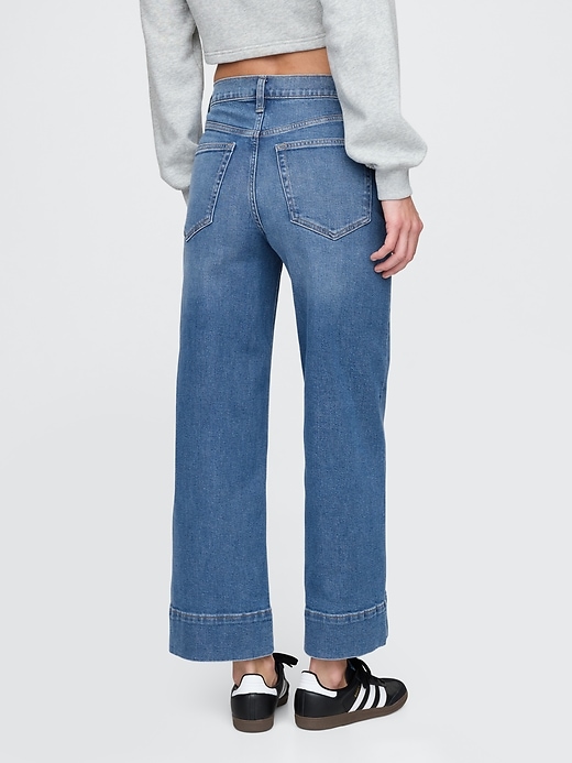 Image number 5 showing, High Rise Stride Wide-Leg Ankle Jeans