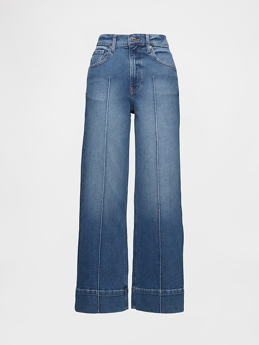 Image number 6 showing, High Rise Stride Wide-Leg Ankle Jeans