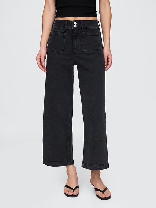 Image number 2 showing, High Rise Stride Wide-Leg Ankle Jeans