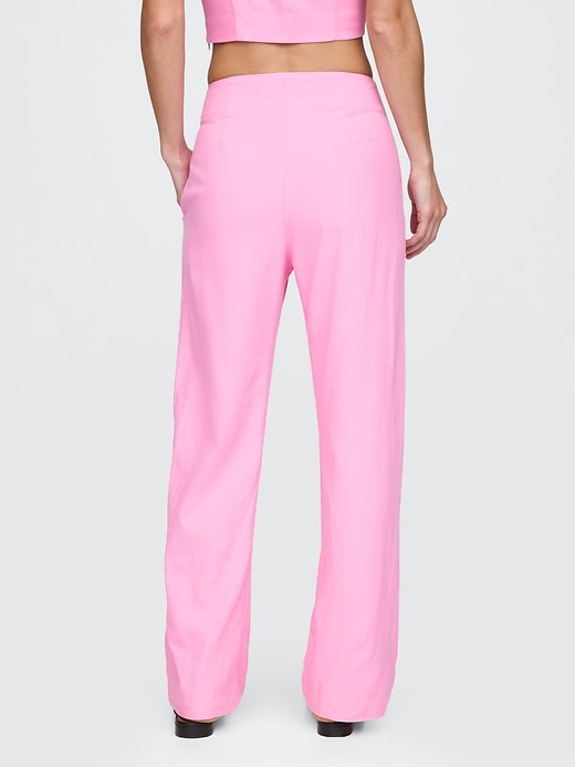 Image number 5 showing, Linen-Blend Relaxed Straight Ankle Pants