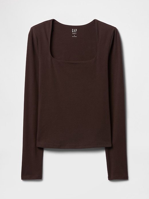 Image number 4 showing, CloseKnit Jersey Square-Neck Top