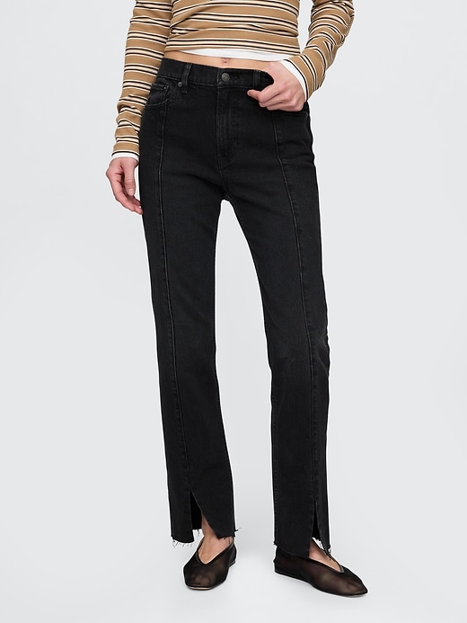 Image number 2 showing, High Rise Split-Hem '90s Straight Jeans