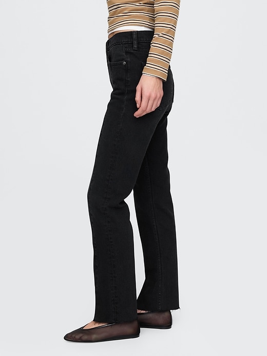 Image number 3 showing, High Rise Split-Hem '90s Straight Jeans