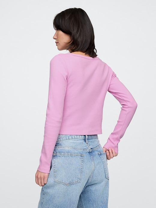 Image number 2 showing, Heavyweight Rib Cropped Boatneck T-Shirt