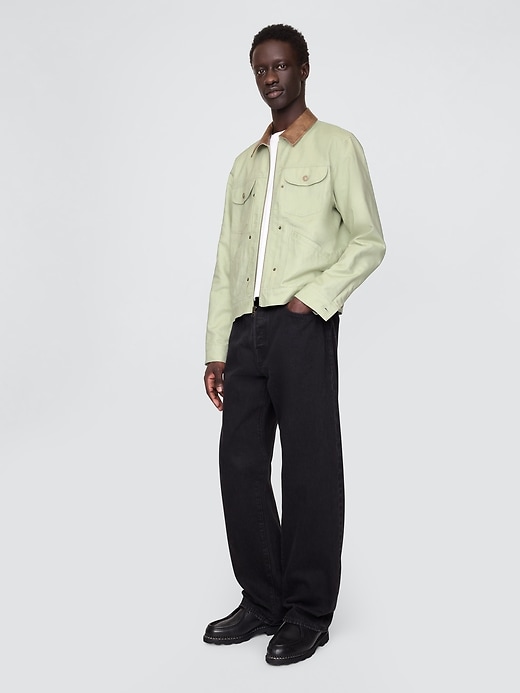 Image number 3 showing, Linen-Cotton Trucker Jacket