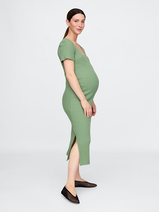 Image number 3 showing, Maternity Rib Midi Dress