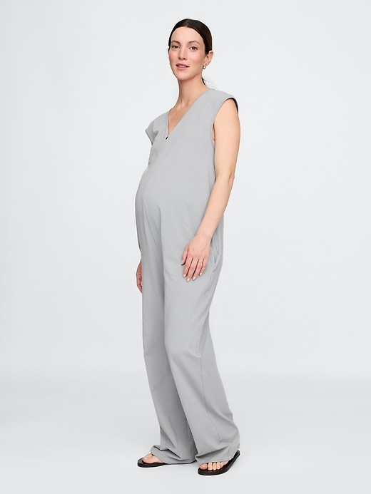 Image number 3 showing, Maternity V-Neck Jumpsuit