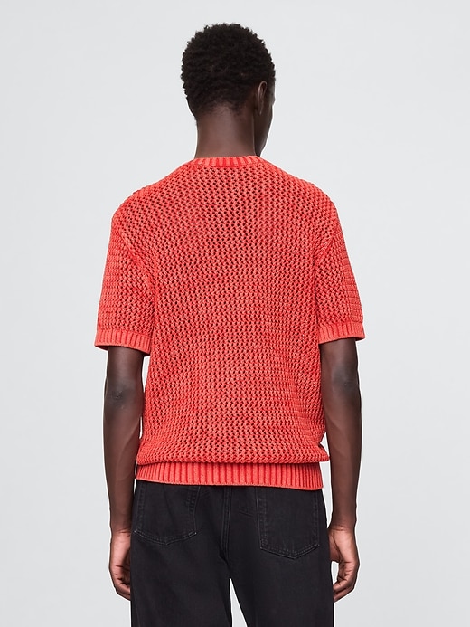 Image number 3 showing, Crochet Mesh Crewneck T-Shirt