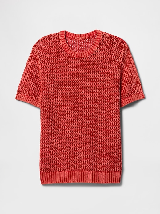 Image number 5 showing, Crochet Mesh Crewneck T-Shirt