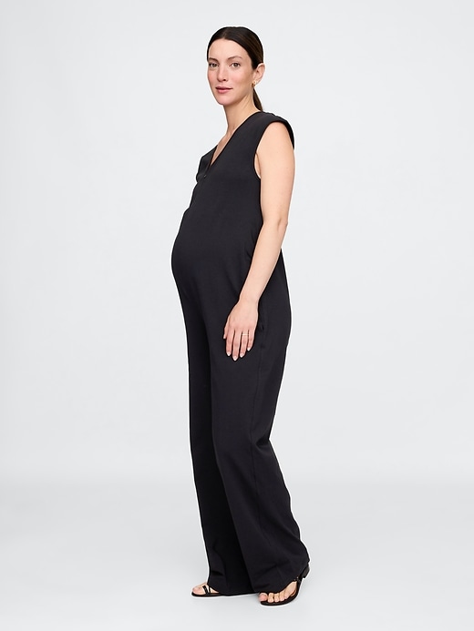 Image number 3 showing, Maternity V-Neck Jumpsuit