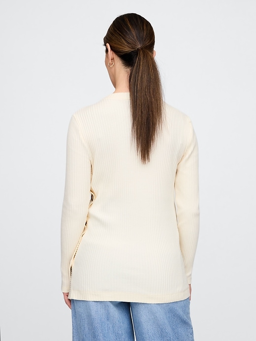 Image number 2 showing, Maternity Side-Button Rib Sweater