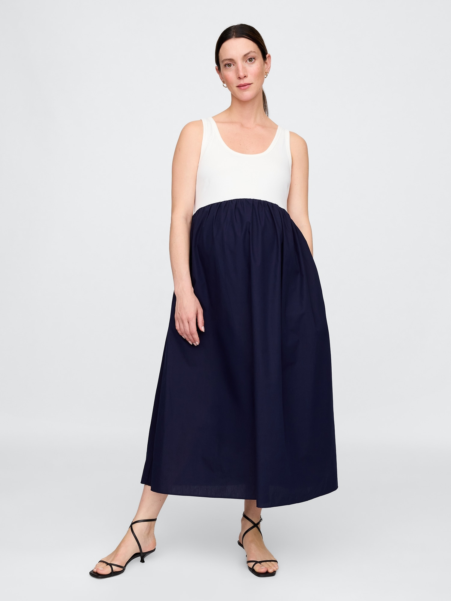 Maternity Mixed Media Maxi Dress