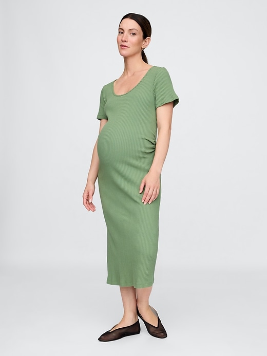 Image number 1 showing, Maternity Rib Midi Dress