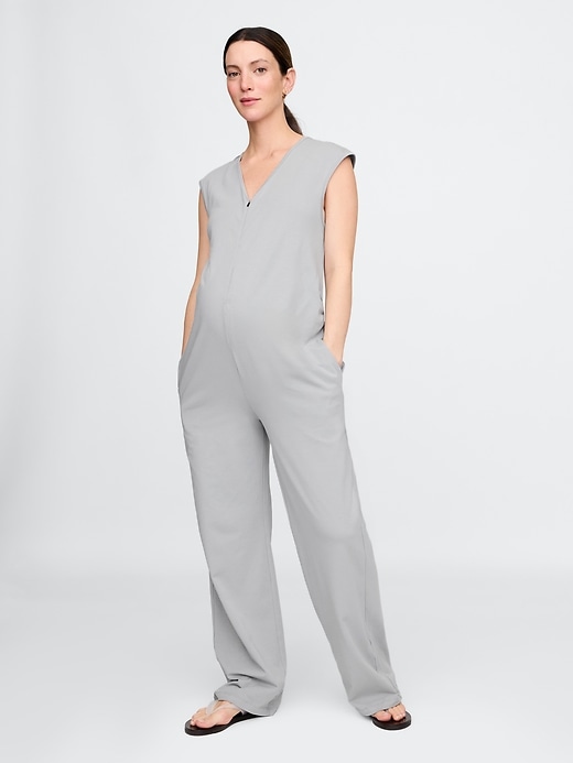 Image number 1 showing, Maternity V-Neck Jumpsuit