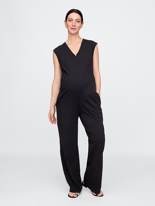 Image number 1 showing, Maternity V-Neck Jumpsuit