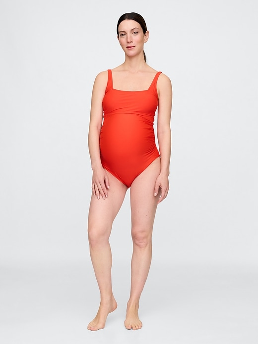 Image number 1 showing, Maternity Square Neck One-Piece Swimsuit