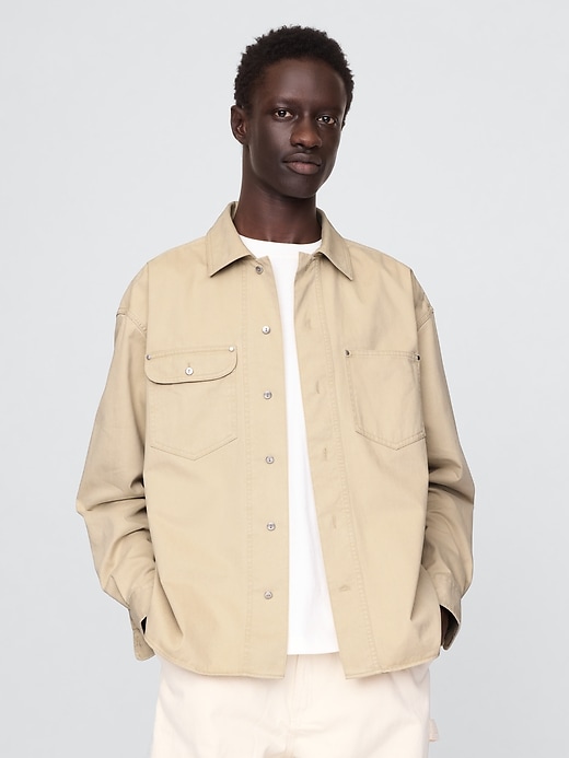 Image number 1 showing, Twill Utility Shirt Jacket