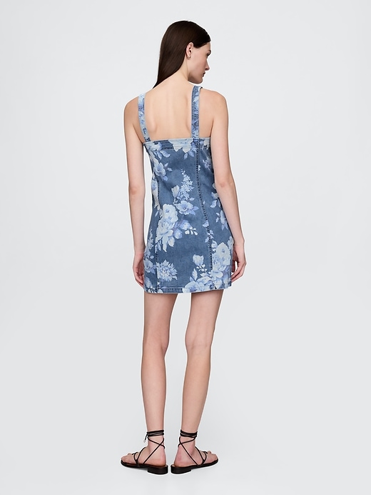 Image number 2 showing, Denim Floral Mini Dress