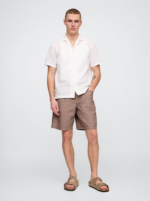 Image number 1 showing, Linen-Cotton Easy Shorts