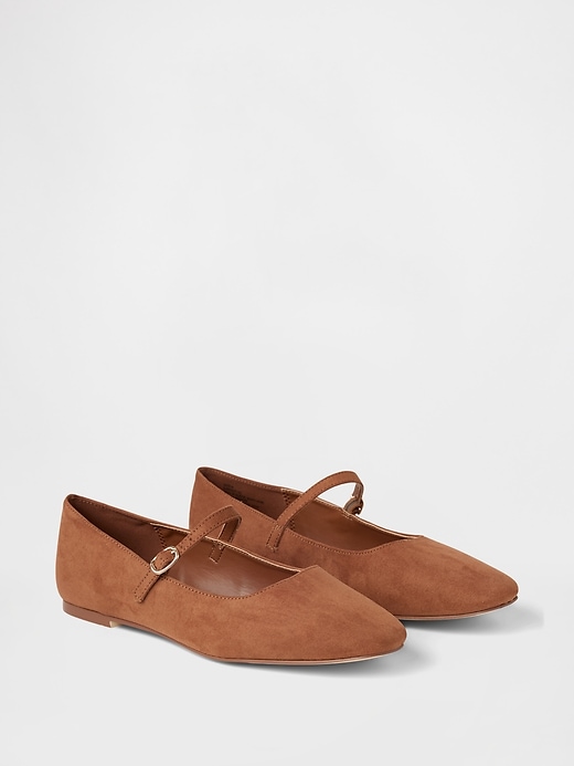 Image number 2 showing, Vegan Suede Mary Jane Flats