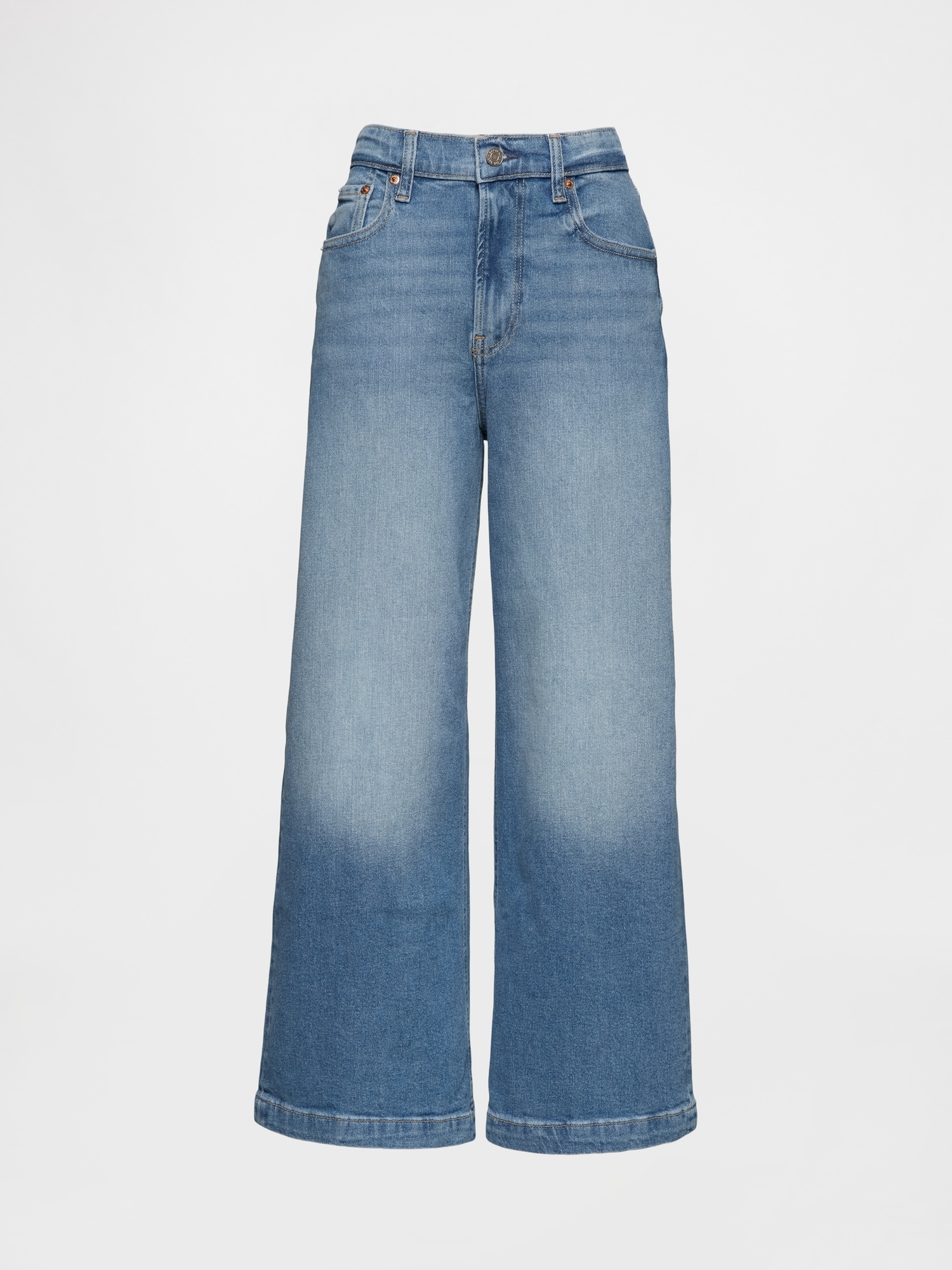 High Stride Wide-Leg Ankle Jeans