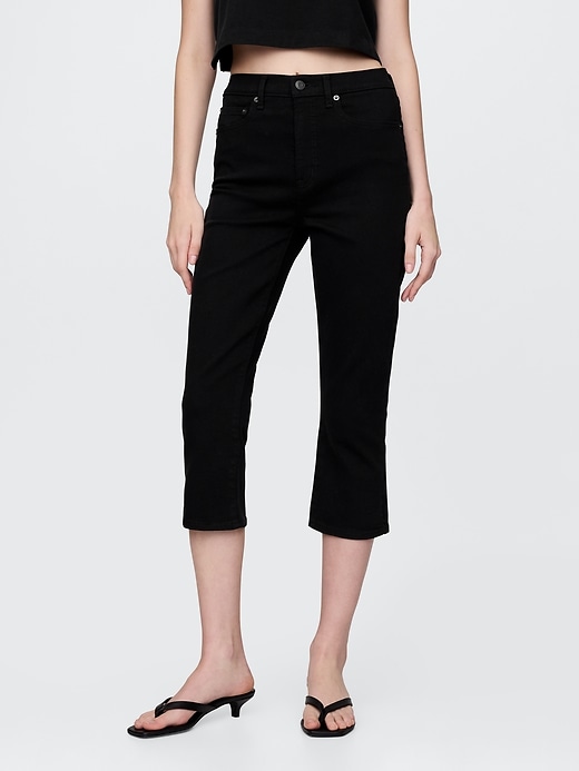 Image number 2 showing, High Rise Cropped Capri Jeans