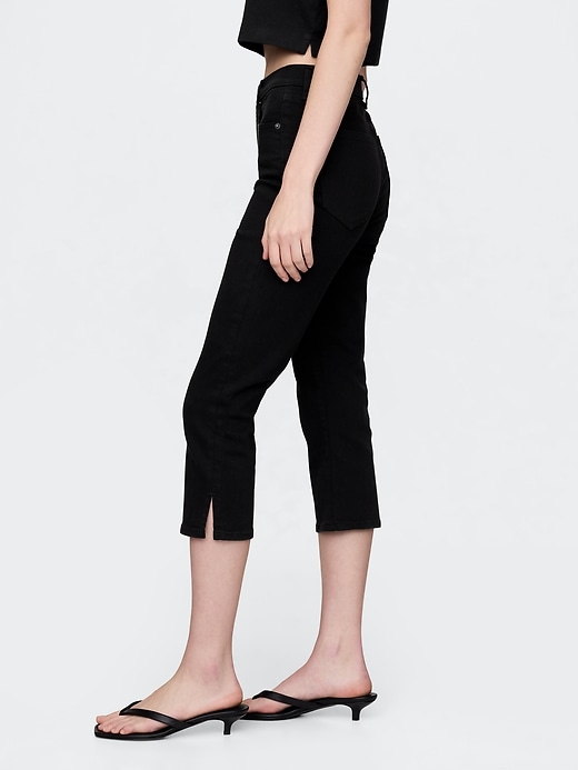 Image number 3 showing, High Rise Cropped Capri Jeans