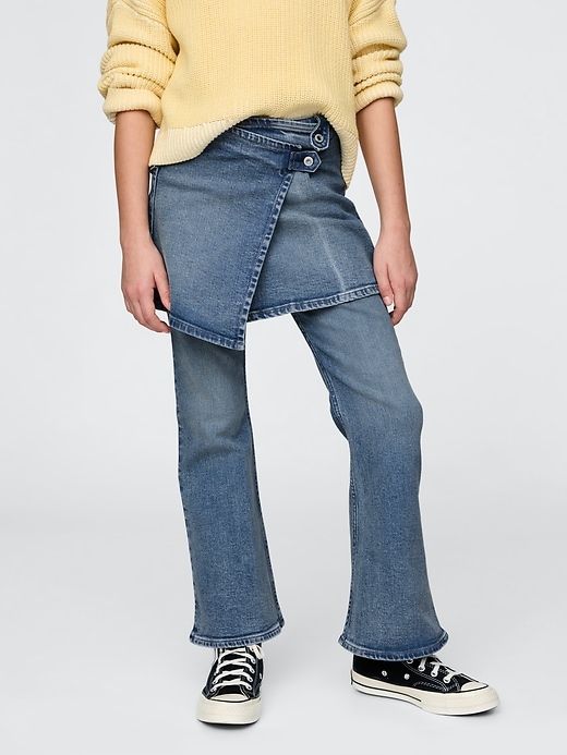 Image number 3 showing, Kids Flare Jeans with Wrap Skirt