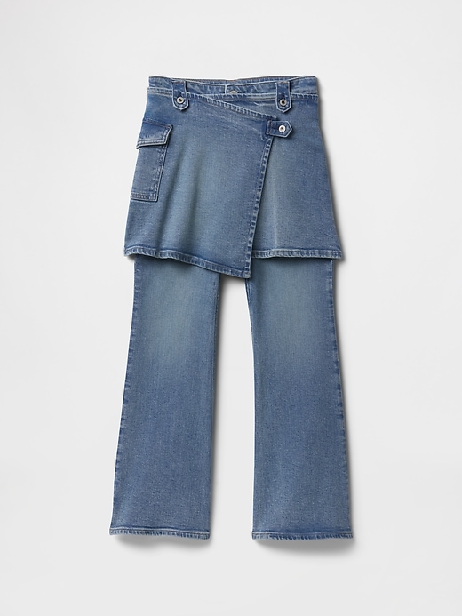 Image number 2 showing, Kids Flare Jeans with Wrap Skirt