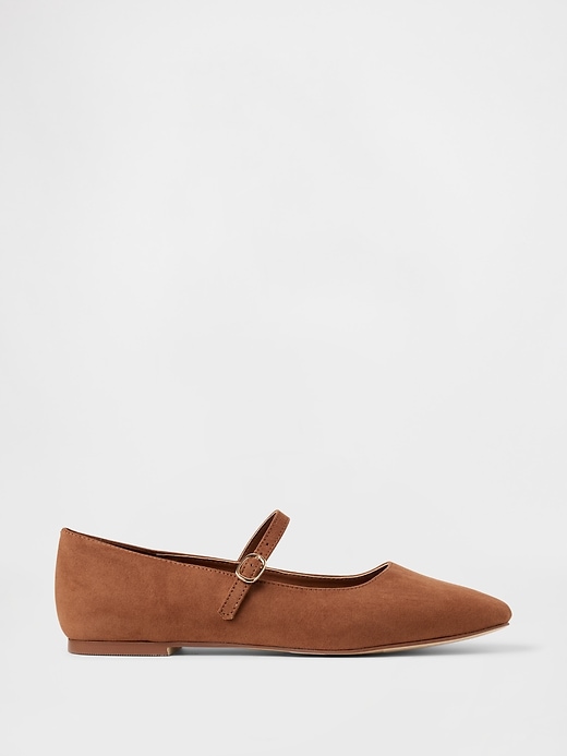 Image number 1 showing, Vegan Suede Mary Jane Flats