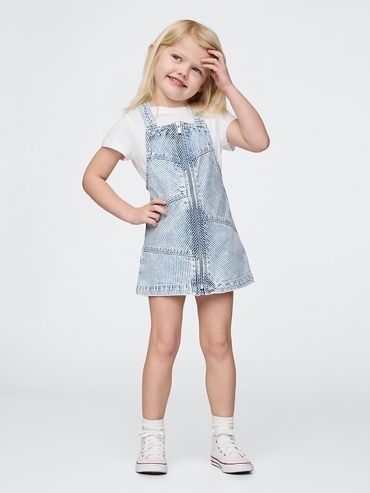 Image number 1 showing, Baby & Toddler Patchwork Striped Denim Skirtall