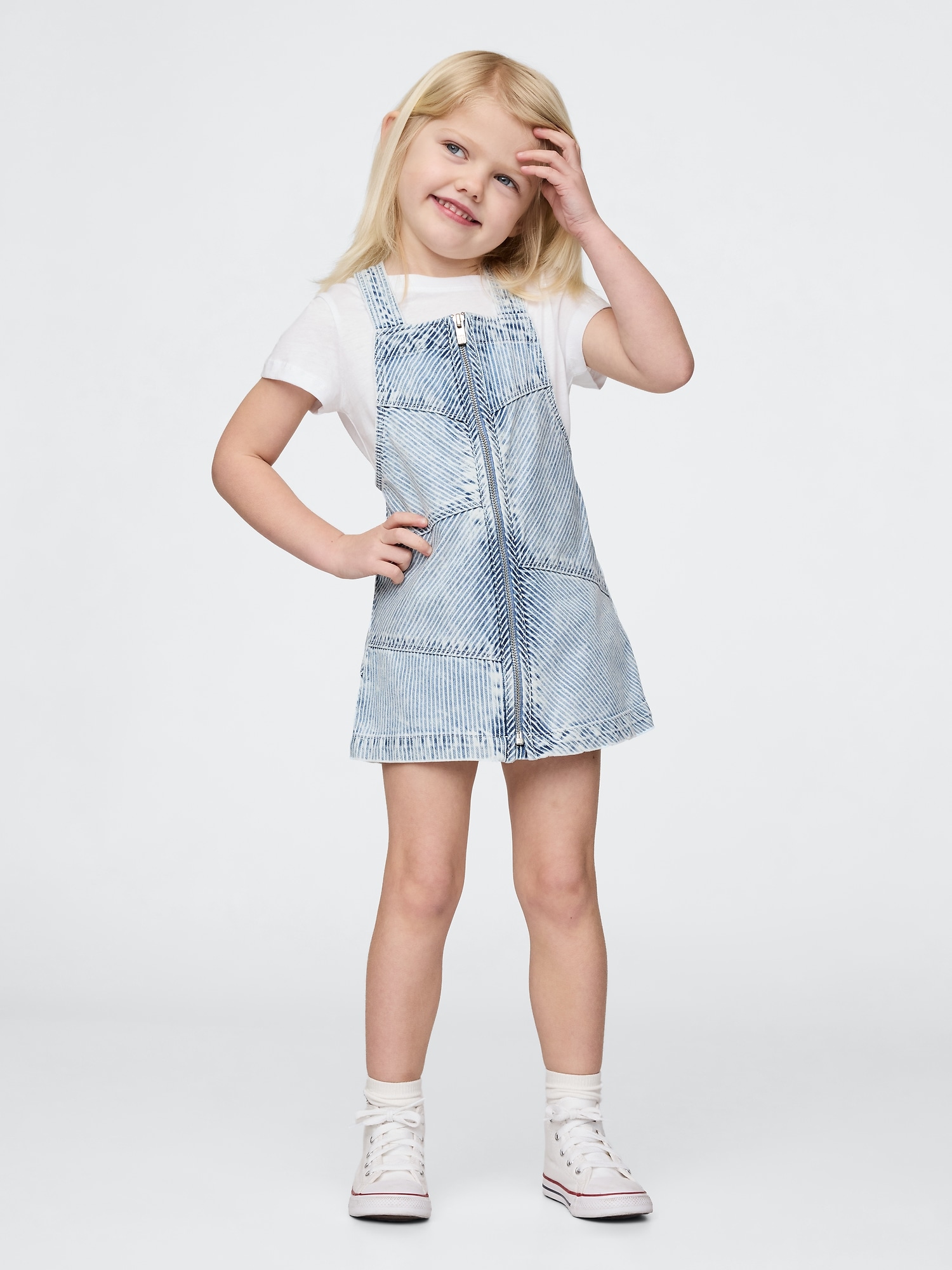 Baby & Toddler Patchwork Striped Denim Skirtall