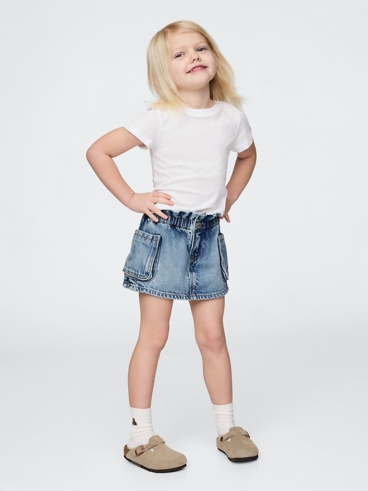 Image number 1 showing, Baby & Toddler UltraSoft Denim Cargo Skort