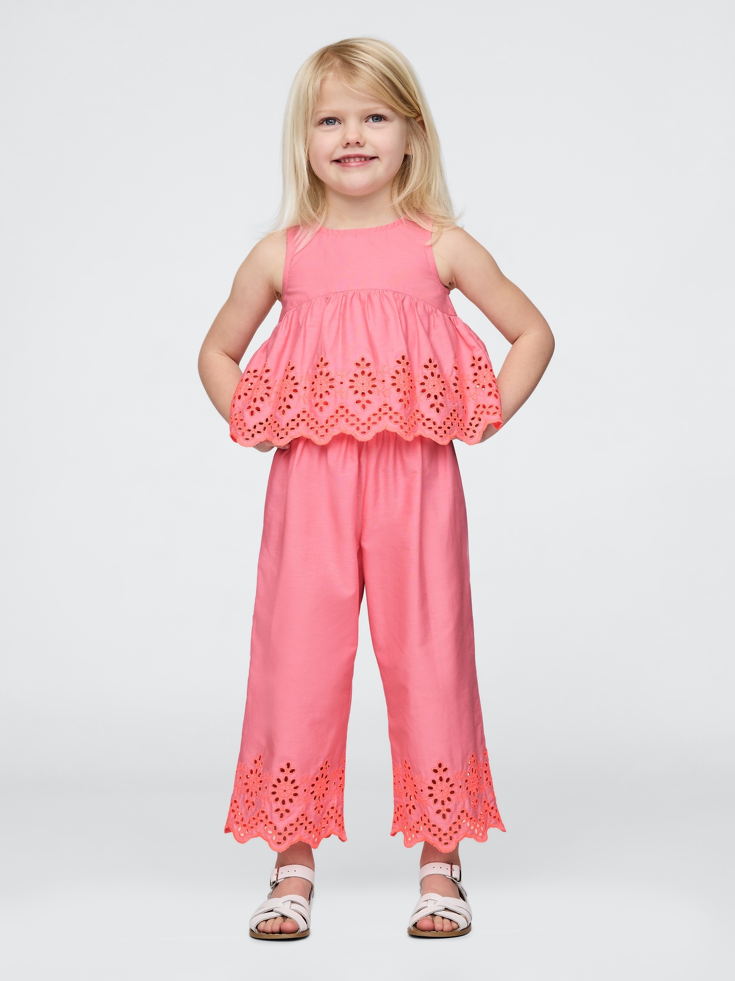 Baby & Toddler Eyelet Poplin Outfit Set