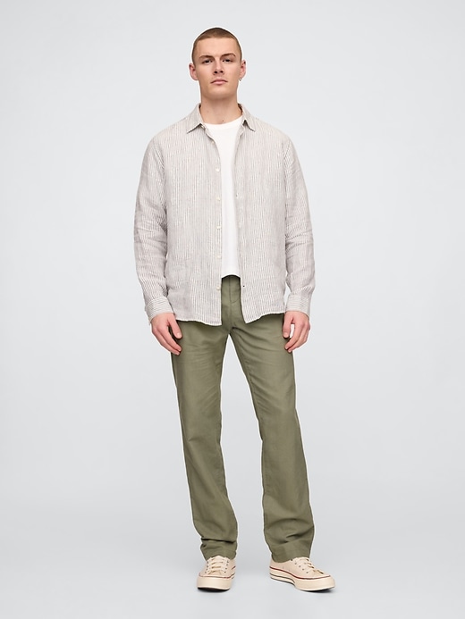 Image number 1 showing, Linen-Cotton Khakis