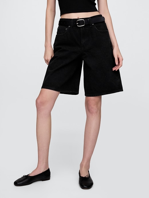 Image number 2 showing, 11"  Mid Rise Longline Denim Shorts