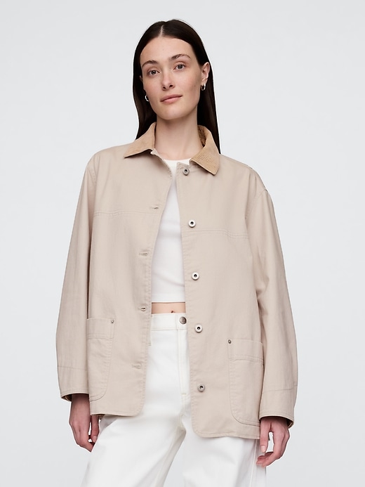 Image number 1 showing, Corduroy-Collar Barn Jacket