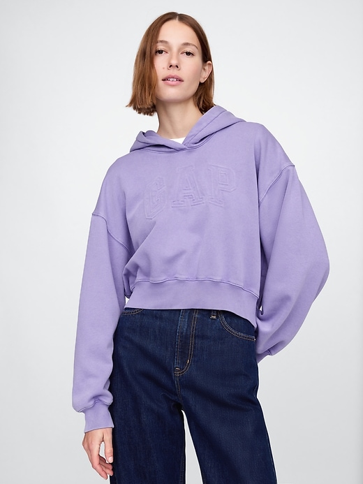 Image number 1 showing, VintageSoft Cropped Logo Hoodie