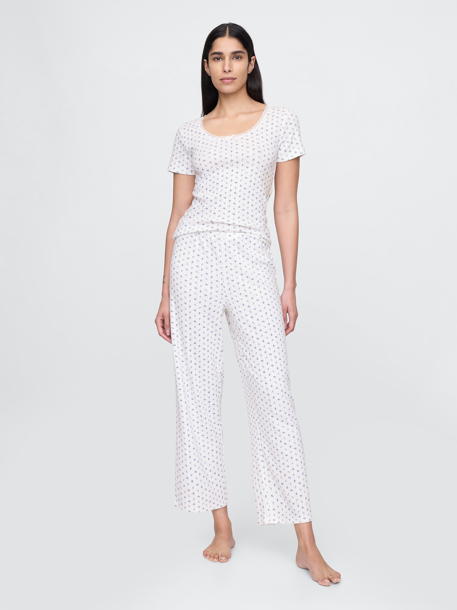 Pointelle Cropped PJ Pants