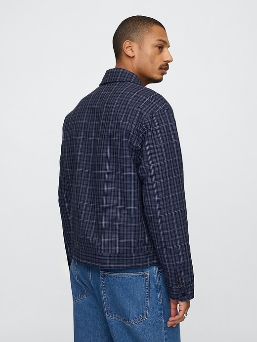 Image number 3 showing, Linen-Cotton Plaid Relaxed Jacket