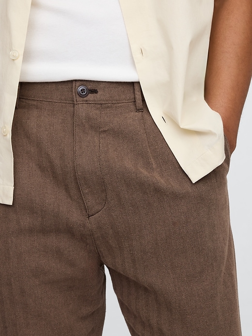 Image number 5 showing, Linen-Cotton '90s Loose Pleated Khakis