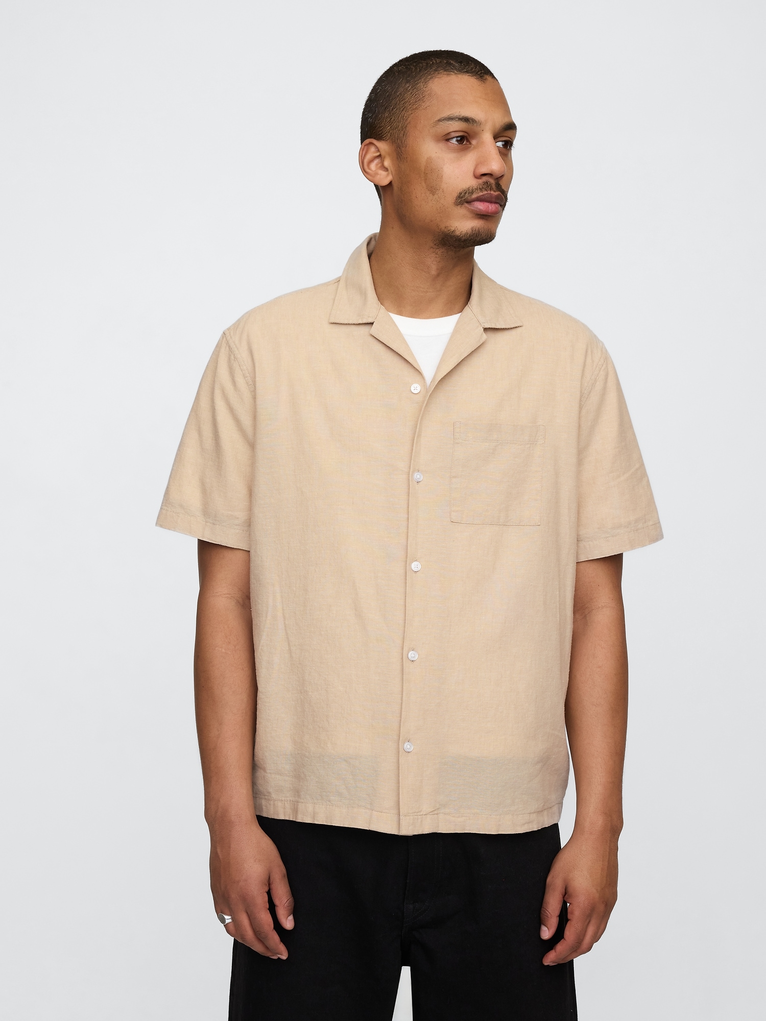 Linen-Cotton Shirt - Beige