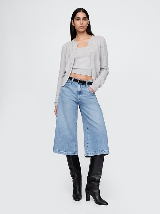 Image number 1 showing, High Rise Denim Culotte Jeans