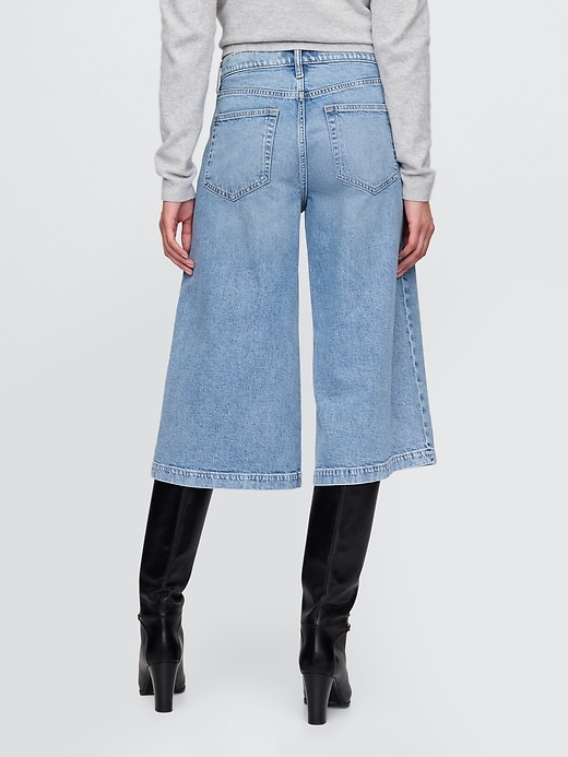 Image number 5 showing, High Rise Denim Culotte Jeans