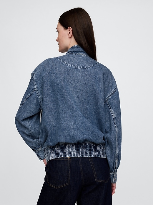 Image number 3 showing, UltraSoft Denim Bomber Jacket