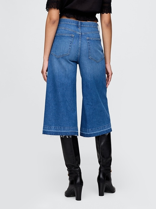 Image number 5 showing, High Rise Denim Culotte Jeans