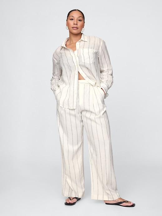 Image number 6 showing, 365 High Rise Linen-Blend Trousers