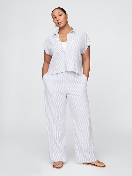 Image number 5 showing, Linen-Blend Easy Wide-Hem Pants